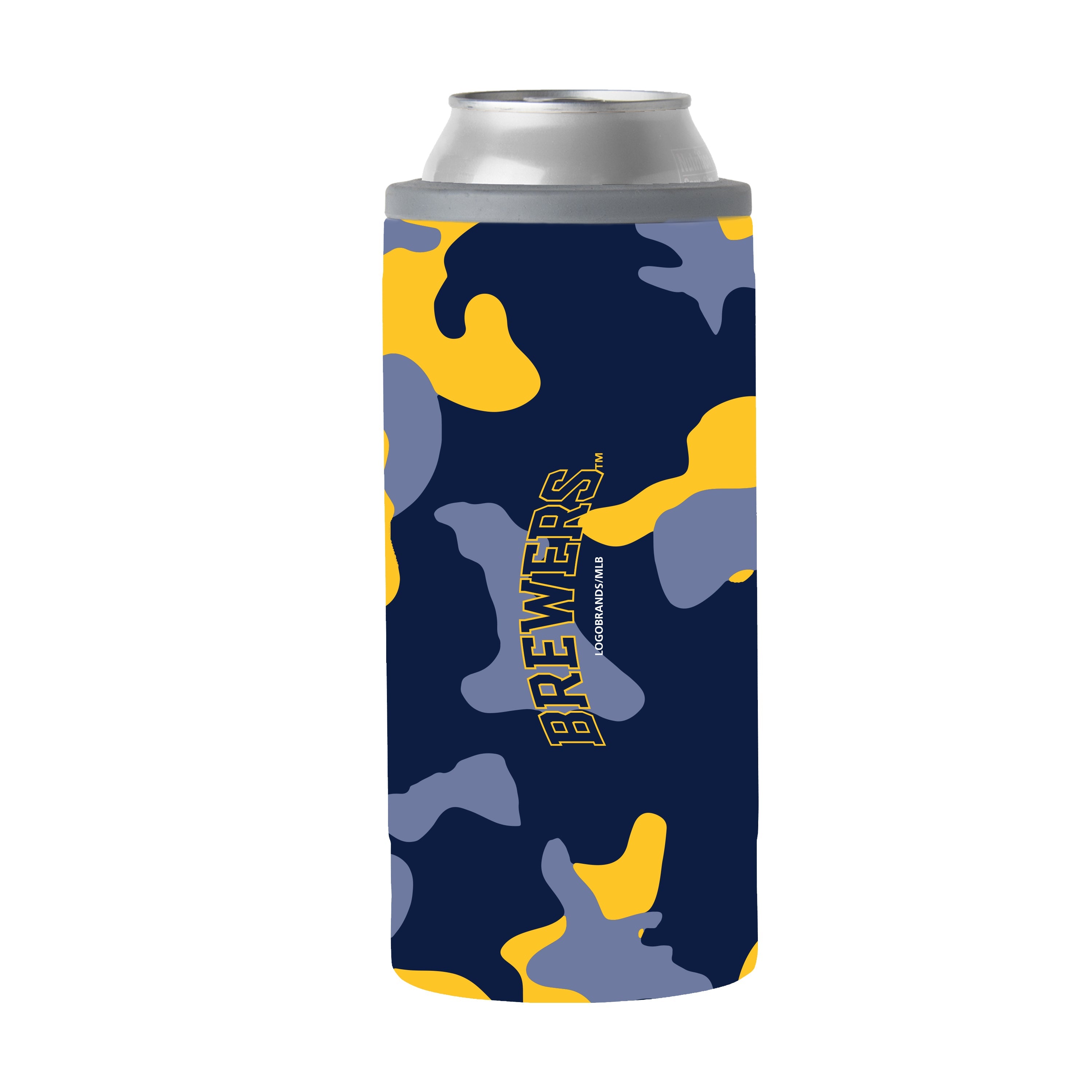 Milwaukee Brewers 12oz Camo Slim Can Coolie - Sports Gifts, Sports Memorabilia, Sports Collectibles, Fan Shop