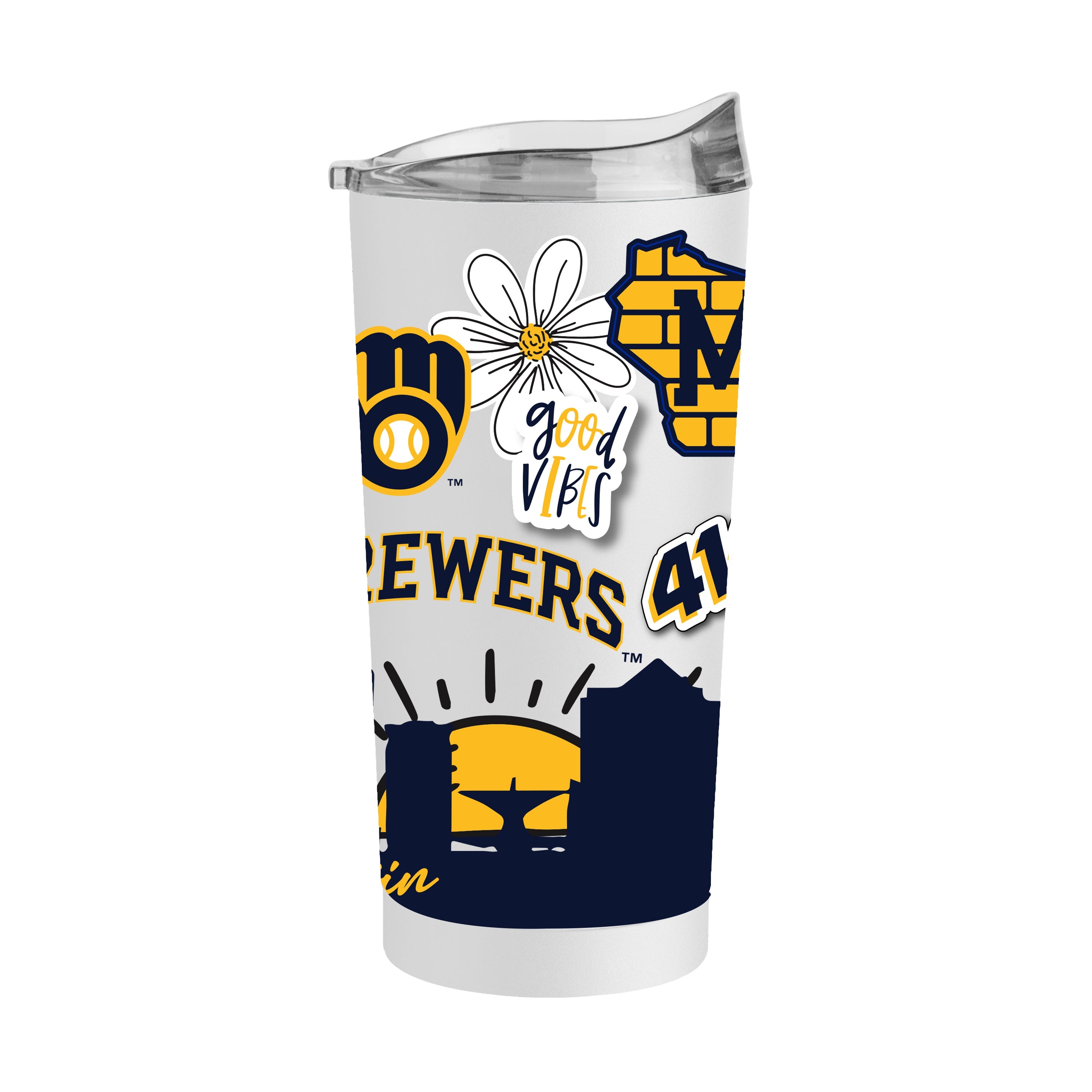 Milwaukee Brewers 20oz Native Powder Coat Tumbler - Sports Gifts, Sports Memorabilia, Sports Collectibles, Fan Shop