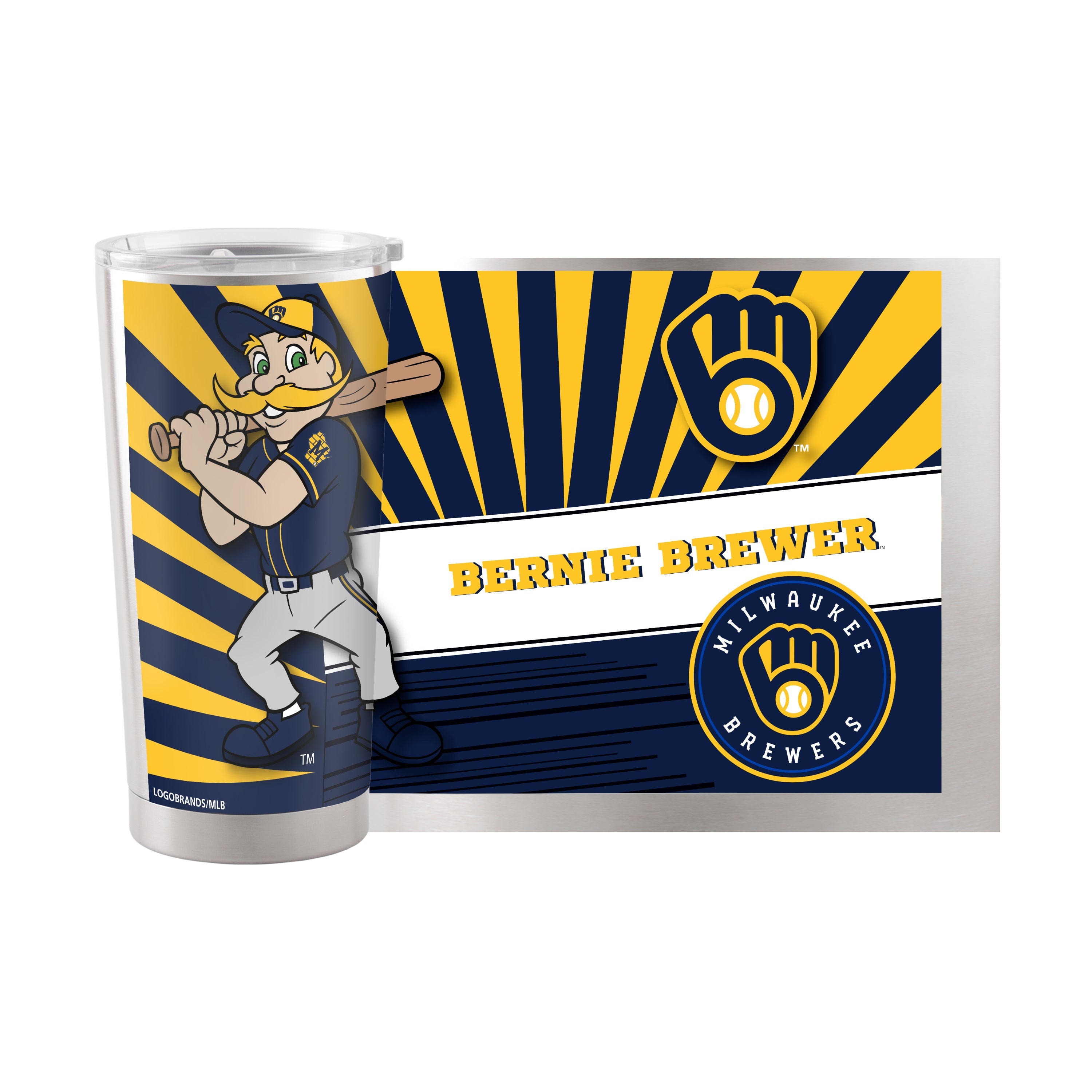 Milwaukee Brewers 20oz Mascot Stainless Steel Tumbler - Sports Gifts, Sports Memorabilia, Sports Collectibles, Fan Shop