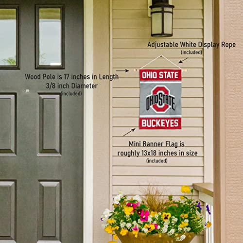 College Flags & Banners Co. Ohio State Buckeyes Window Wall Banner Hanging Flag with Suction Cup - Sports Collectibles, Sports Memorabilia, Sports Fan Shop, Sports Gifts