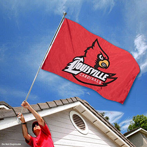College Flags & Banners Co. Louisville Cardinals Embroidered and Stitched Nylon Flag - Sports Collectibles, Sports Memorabilia, Sports Fan Shop, Sports Gifts