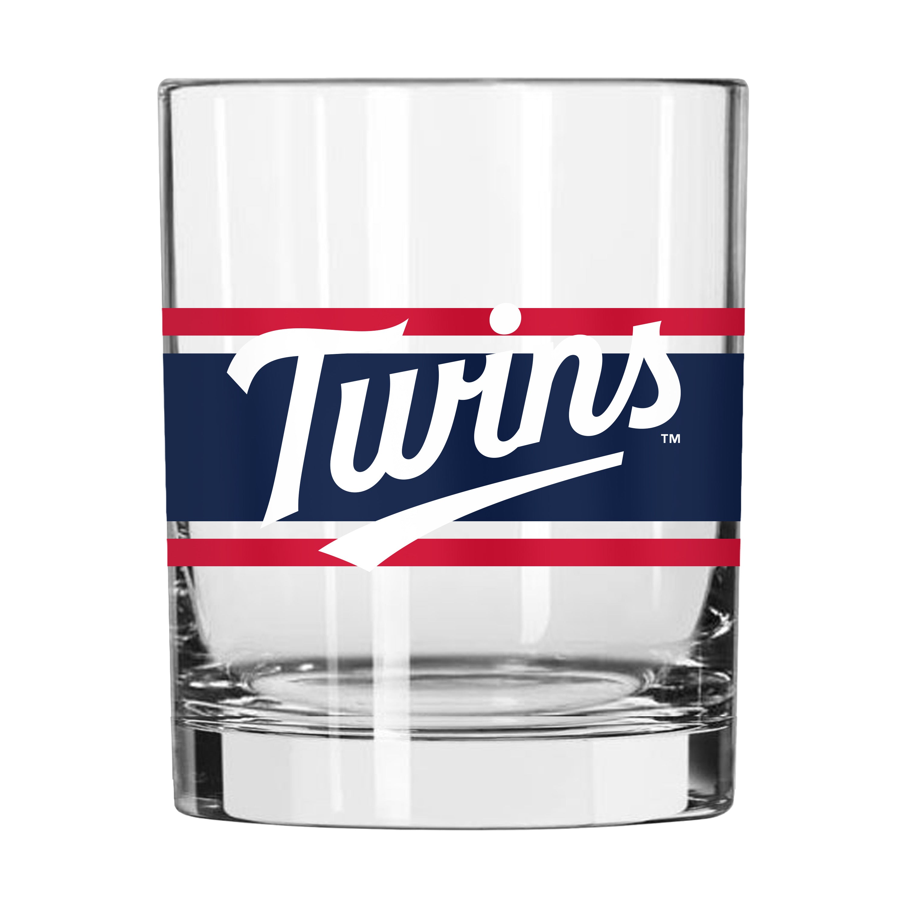 Minnesota Twins 14oz Stripe Rocks Glass - Sports Gifts, Sports Memorabilia, Sports Collectibles, Fan Shop