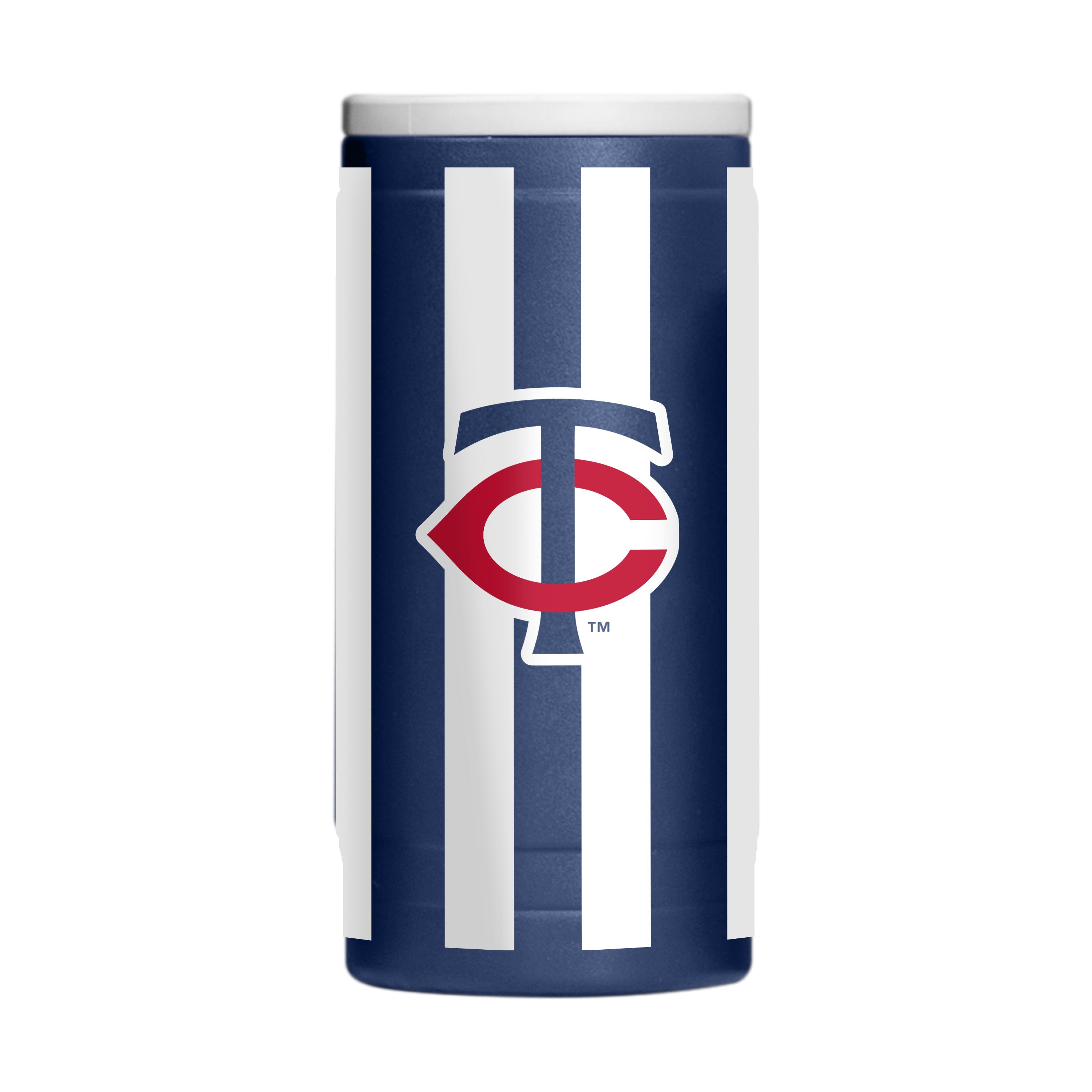 Minnesota Twins 12oz Striped Powdercoat SlimCan Coolie - Sports Gifts, Sports Memorabilia, Sports Collectibles, Fan Shop