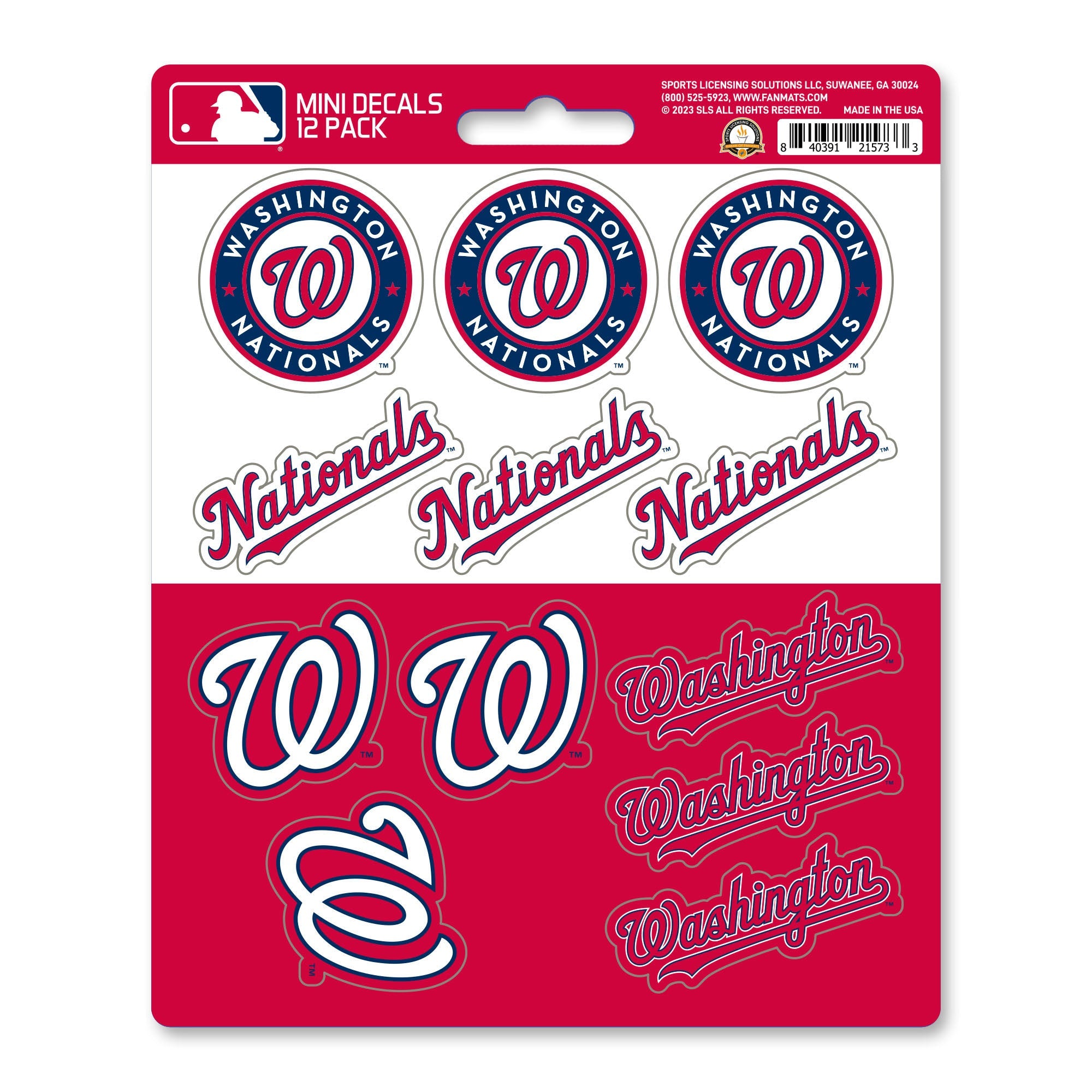 Washington Nationals Mini Decal 12-pk