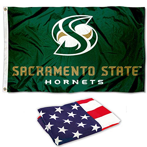 Cal State Sacramento Flag and USA 3x5 Flag Set - Sports Collectibles, Sports Memorabilia, Sports Fan Shop, Sports Gifts