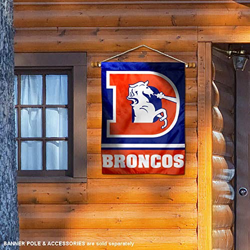 WinCraft Denver Broncos Throwback Vintage Two Sided House Flag - Sports Collectibles, Sports Memorabilia, Sports Fan Shop, Sports Gifts