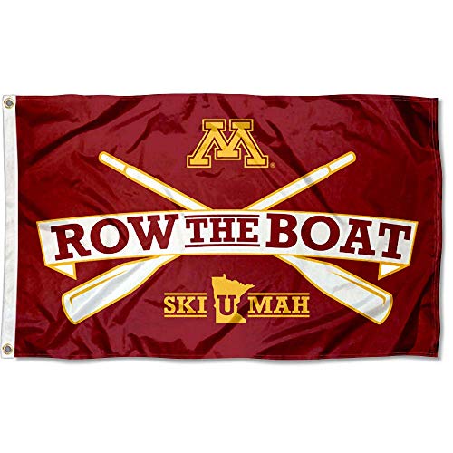 College Flags & Banners Co. Minnesota Gophers Row The Boat Ski U Mah Flag and USA 3x5 Set - Sports Collectibles, Sports Memorabilia, Sports Fan Shop, Sports Gifts