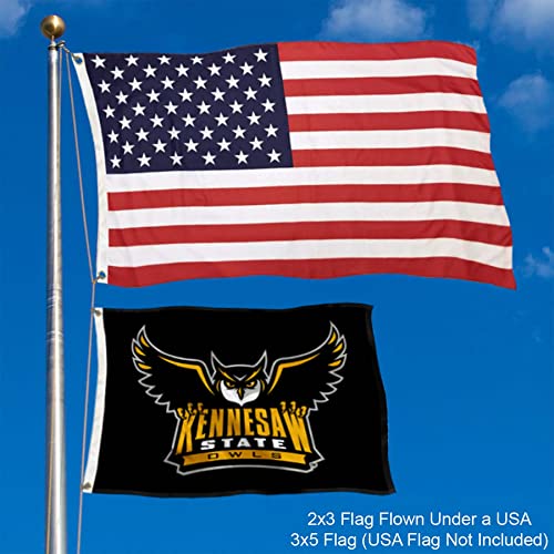 College Flags & Banners Co. Kennesaw State Owls Small 2x3 Foot Flag - Sports Collectibles, Sports Memorabilia, Sports Fan Shop, Sports Gifts