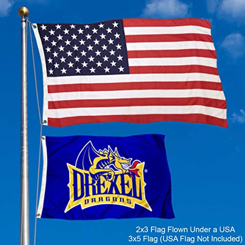 College Flags & Banners Co. Drexel Dragons 2x3 Foot Flag - Sports Collectibles, Sports Memorabilia, Sports Fan Shop, Sports Gifts