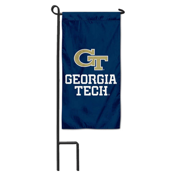 College Flags & Banners Co. Georgia Tech Yellow Jackets Mini Garden and Flower Pot Flag Topper - Sports Collectibles, Sports Memorabilia, Sports Fan Shop, Sports Gifts
