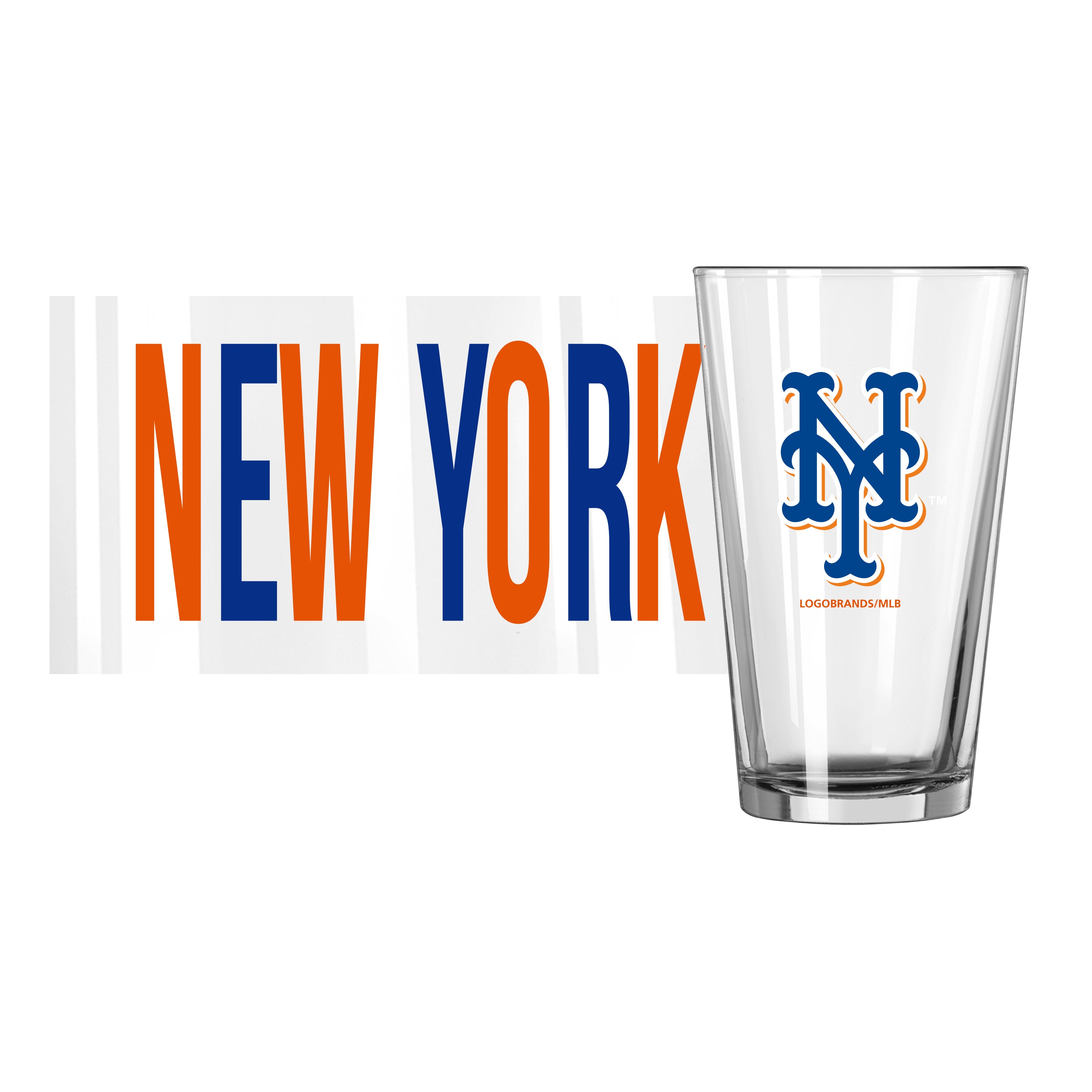 New York Mets 16oz Overtime Pint Glass - Sports Gifts, Sports Memorabilia, Sports Collectibles, Fan Shop