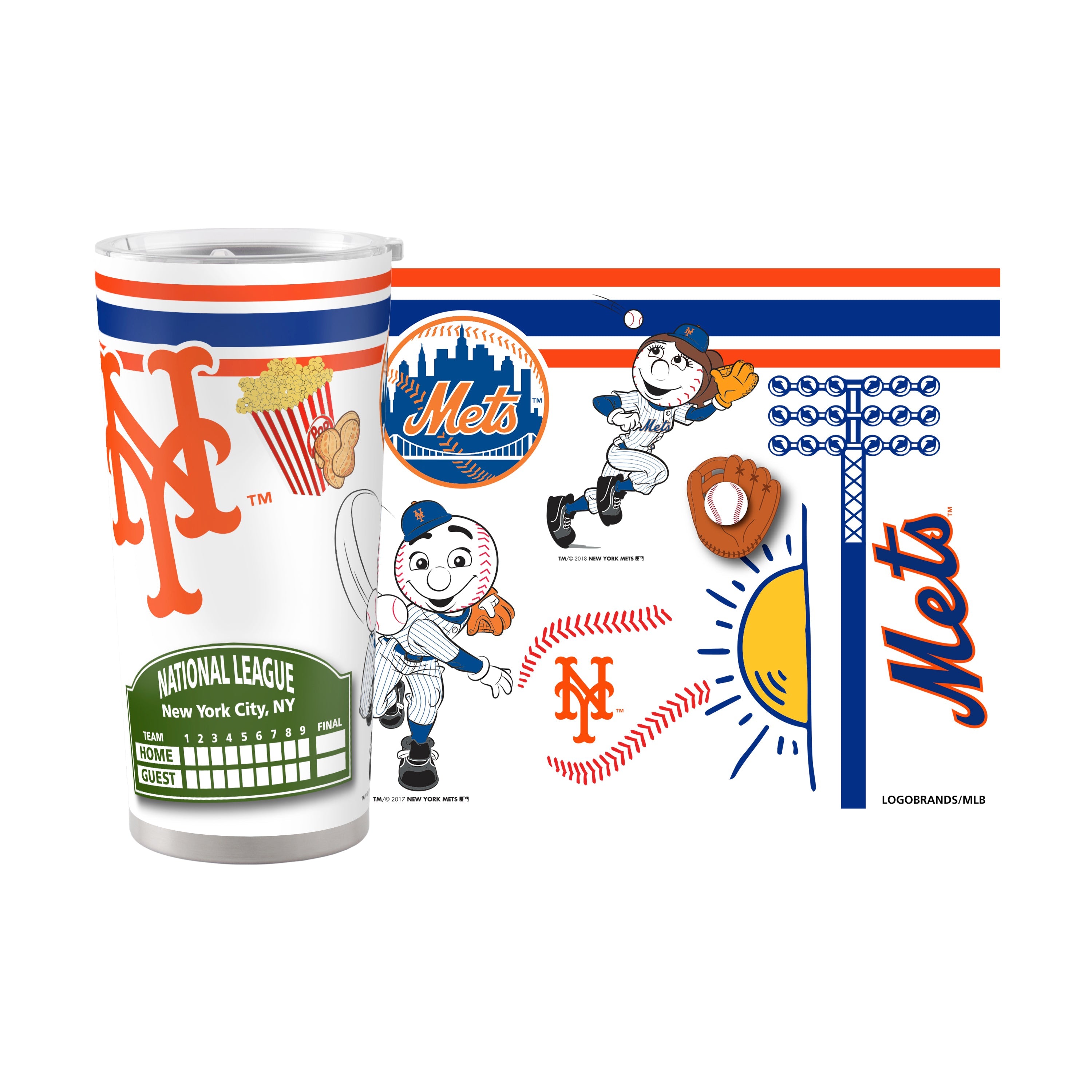 New York Mets 20oz Native Stainless Steel Tumbler - Sports Gifts, Sports Memorabilia, Sports Collectibles, Fan Shop