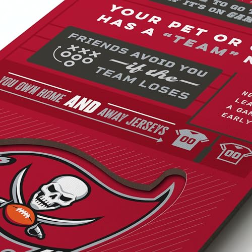 YouTheFan Officially-licensed NFL Tampa Bay Buccaneers 6x19 Top 10 Signs Banner - humorous descriptions - fun sports fan phrases, original design, indoor team wall decor fan gift - Sports Collectibles, Sports Memorabilia, Sports Fan Shop, Sports Gifts