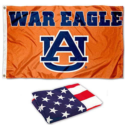 College Flags & Banners Co. Auburn War Eagle Flag and USA 3x5 Set - Sports Collectibles, Sports Memorabilia, Sports Fan Shop, Sports Gifts