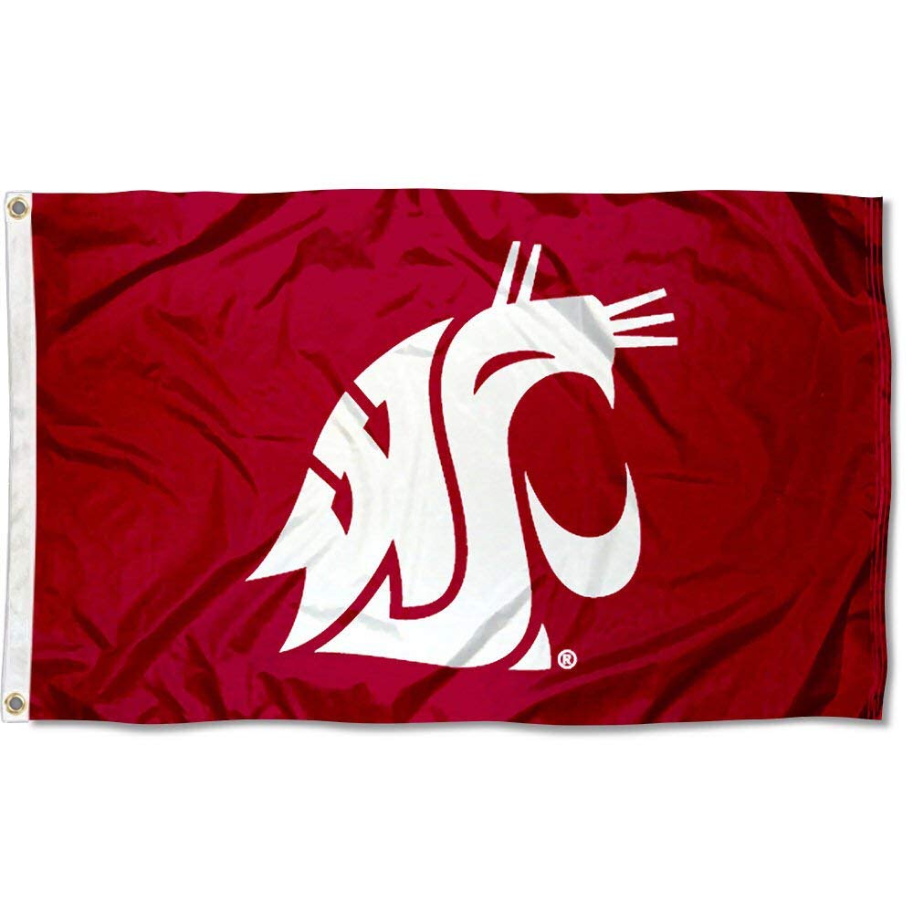 College Flags & Banners Co. Washington State University Flag and USA 3x5 Foot Flag Set - Sports Collectibles, Sports Memorabilia, Sports Fan Shop, Sports Gifts
