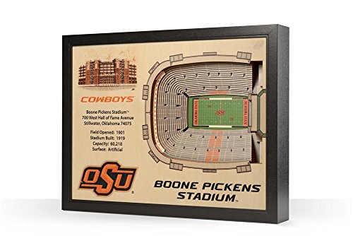 YouTheFan NCAA Oklahoma State Cowboys 25-Layer StadiumViews 3D Wall Art - Boone Pickens Stadium,Brown - Sports Collectibles, Sports Memorabilia, Sports Fan Shop, Sports Gifts