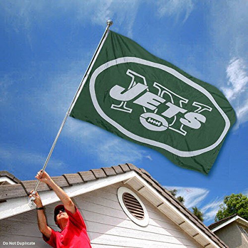 WinCraft New York Jets Embroidered Nylon Flag - Sports Collectibles, Sports Memorabilia, Sports Fan Shop, Sports Gifts