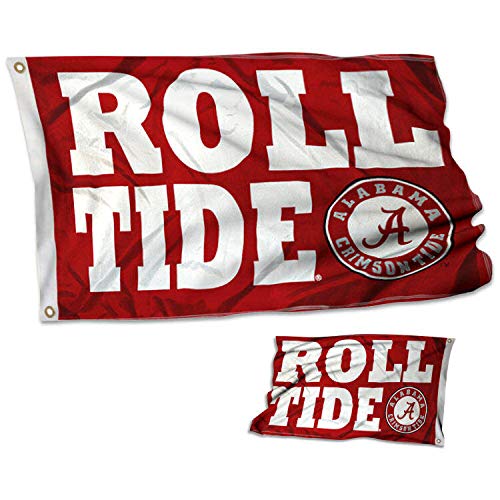 College Flags & Banners Co. Alabama Crimson Tide ROLL Tide Double Sided Flag - Sports Collectibles, Sports Memorabilia, Sports Fan Shop, Sports Gifts