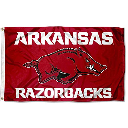 College Flags & Banners Co. Arkansas Razorbacks New Logo and USA Flag 3x5 Set - Sports Collectibles, Sports Memorabilia, Sports Fan Shop, Sports Gifts