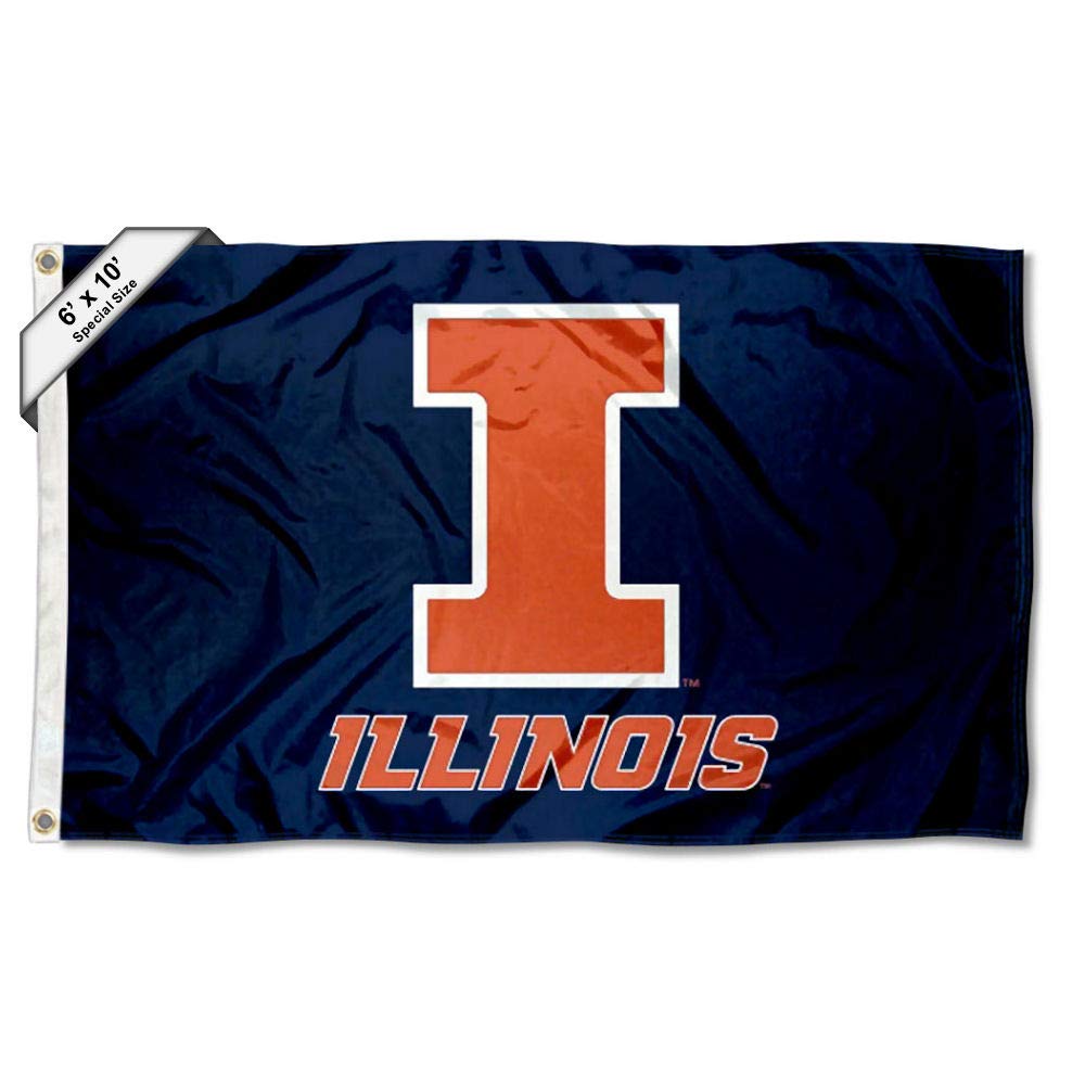 College Flags & Banners Co. Illinois Fighting Illini 6x10 Feet Large Flag - Sports Collectibles, Sports Memorabilia, Sports Fan Shop, Sports Gifts