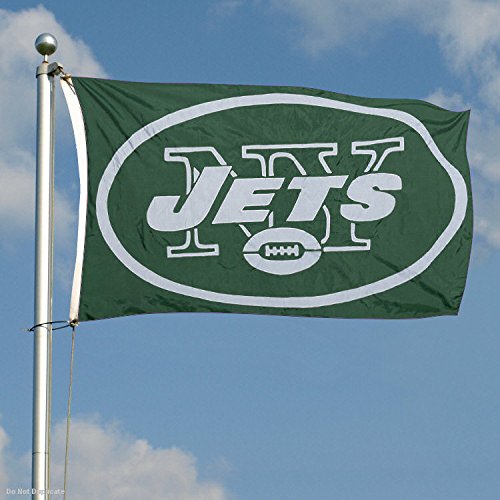 WinCraft New York Jets Embroidered Nylon Flag - Sports Collectibles, Sports Memorabilia, Sports Fan Shop, Sports Gifts