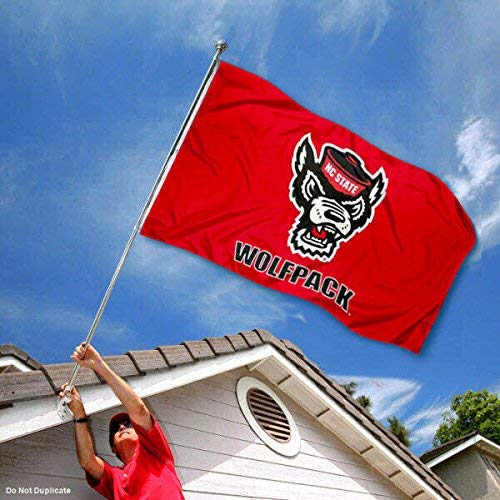 College Flags & Banners Co. NC State Wolf Logo Flag and USA 3x5 Set - Sports Collectibles, Sports Memorabilia, Sports Fan Shop, Sports Gifts