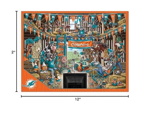 YouTheFan NFL Miami Dolphins Barnyard Fans 500pc Puzzle - Sports Collectibles, Sports Memorabilia, Sports Fan Shop, Sports Gifts