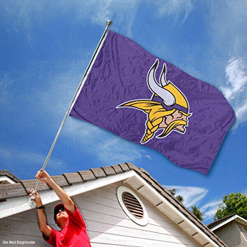 WinCraft Minnesota Vikings Embroidered Nylon Flag - Sports Collectibles, Sports Memorabilia, Sports Fan Shop, Sports Gifts