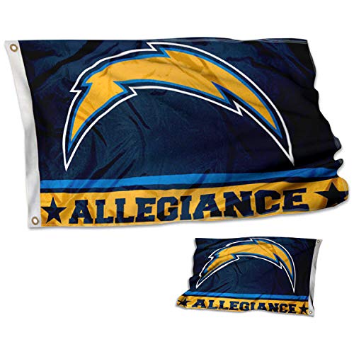 WinCraft Los Angeles Chargers Double Sided Allegiance Flag - Sports Collectibles, Sports Memorabilia, Sports Fan Shop, Sports Gifts