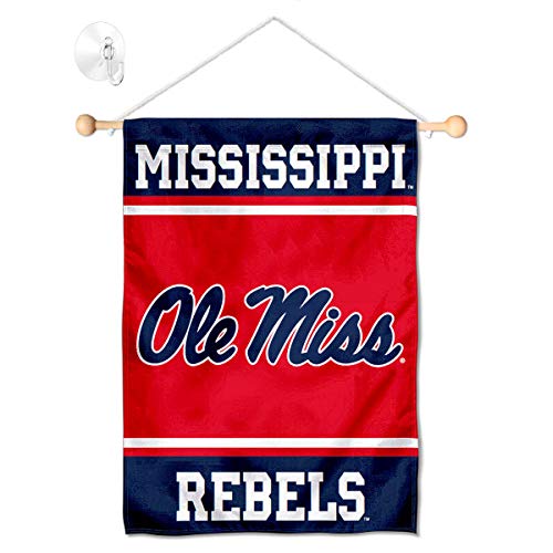 College Flags & Banners Co. Ole Miss Window Wall Banner Hanging Flag with Suction Cup - Sports Collectibles, Sports Memorabilia, Sports Fan Shop, Sports Gifts