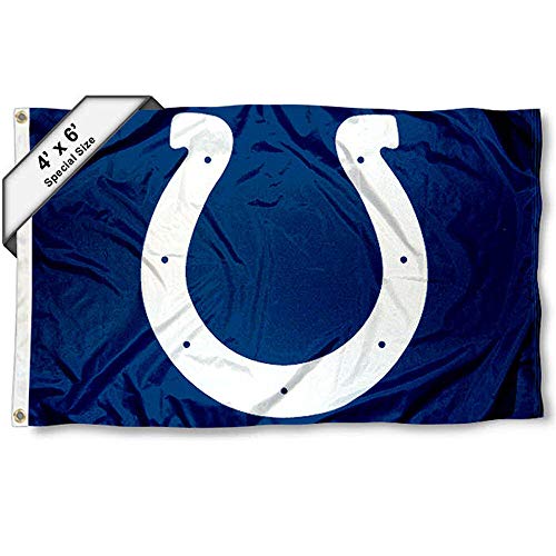WinCraft Indianapolis Colts Large Flag 4x6 Feet Banner - Sports Collectibles, Sports Memorabilia, Sports Fan Shop, Sports Gifts