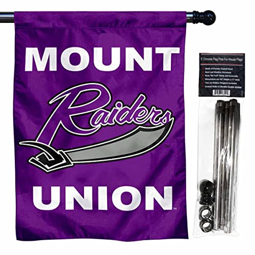 Mount Union Raiders Logo Double Sided House Flag with Flag Pole Set - Sports Collectibles, Sports Memorabilia, Sports Fan Shop, Sports Gifts