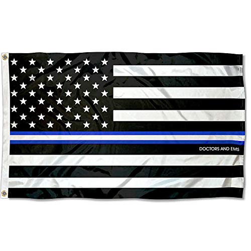 Sports Flags Pennants Company Doctors EMS Thin Line Flag 3x5 Foot Banner - Sports Collectibles, Sports Memorabilia, Sports Fan Shop, Sports Gifts