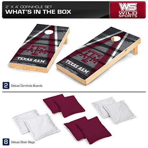 Wild Sports 2' x 4' Wood Tournament Cornhole Set - Direct Printed - Texas Tech Red Raiders- perfect for Backyard, Beach, Park, Tailgates, Outdoors and Indoors - Sports Collectibles, Sports Memorabilia, Sports Fan Shop, Sports Gifts