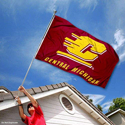 College Flags & Banners Co. Central Michigan University Flag and USA 3x5 Flag Set - Sports Collectibles, Sports Memorabilia, Sports Fan Shop, Sports Gifts