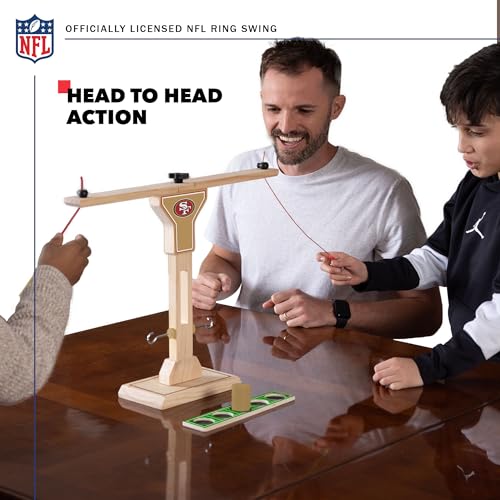 Wild Sports NFL New England Patriots Wooden Ring Swing Battle - Head-to-Head Ring Toss Hook & Ring Game for NFL Fans - Sports Collectibles, Sports Memorabilia, Sports Fan Shop, Sports Gifts