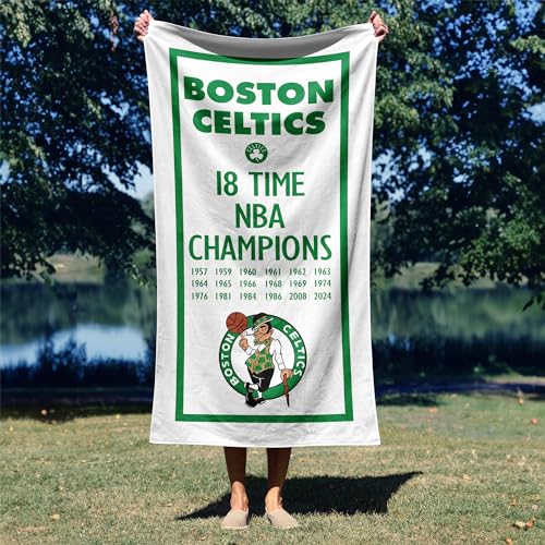 Northwest NBA Boston Celtics NBA Champions 2024 Beach Towel, 30" x 60", Lucky - Sports Collectibles, Sports Memorabilia, Sports Fan Shop, Sports Gifts