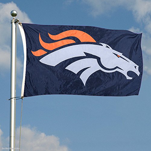 WinCraft Denver Broncos Embroidered Nylon Flag - Sports Collectibles, Sports Memorabilia, Sports Fan Shop, Sports Gifts