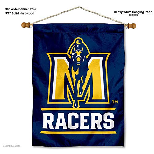 Murray State Racers House Flag and Wood Banner Pole Set - Sports Collectibles, Sports Memorabilia, Sports Fan Shop, Sports Gifts