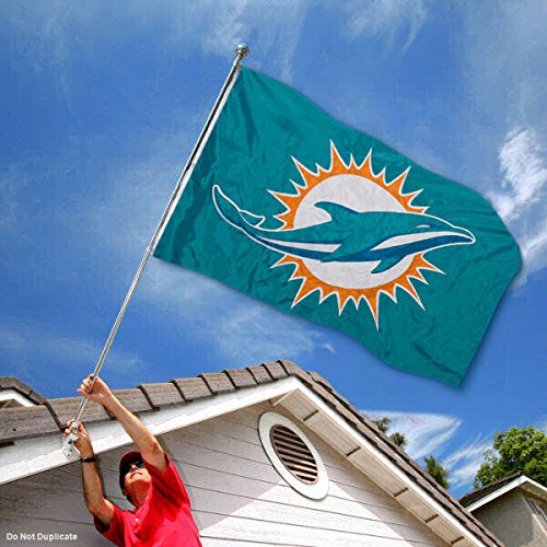 WinCraft Miami Dolphins Embroidered Nylon Flag - Sports Collectibles, Sports Memorabilia, Sports Fan Shop, Sports Gifts