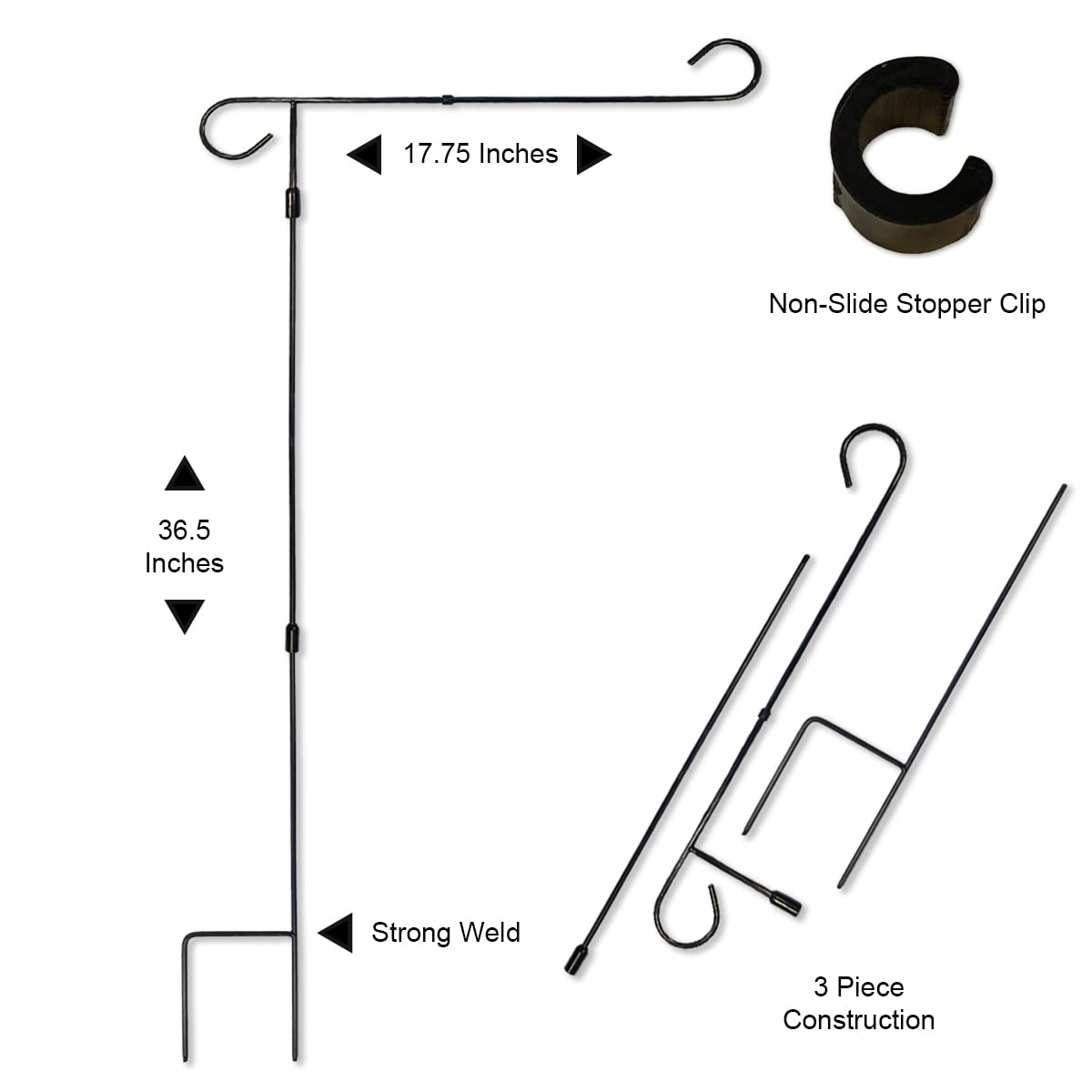 Garden Flag Holder Stand Banner Pole with Non-Slide Flag Clip - Sports Collectibles, Sports Memorabilia, Sports Fan Shop, Sports Gifts