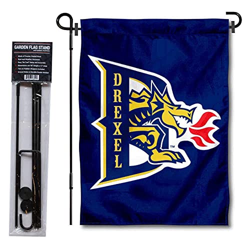 College Flags & Banners Co. Drexel Dragons Garden Flag and Flag Stand Pole Holder Set - Sports Collectibles, Sports Memorabilia, Sports Fan Shop, Sports Gifts
