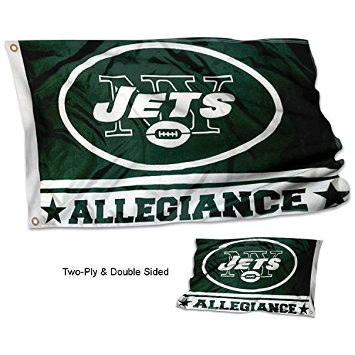 WinCraft New York Jets Double Sided Allegiance Flag - Sports Collectibles, Sports Memorabilia, Sports Fan Shop, Sports Gifts