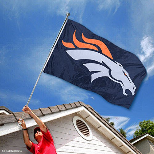 WinCraft Denver Broncos Embroidered Nylon Flag - Sports Collectibles, Sports Memorabilia, Sports Fan Shop, Sports Gifts