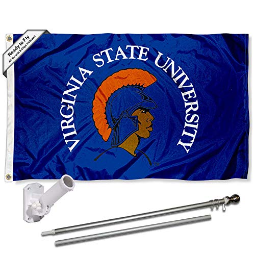 College Flags & Banners Co. Virginia State Trojans Flag and Pole Bracket Mount Bundle - Sports Collectibles, Sports Memorabilia, Sports Fan Shop, Sports Gifts