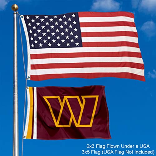 Washington Commanders Wordmark 2x3 Foot Small Flag - Sports Collectibles, Sports Memorabilia, Sports Fan Shop, Sports Gifts
