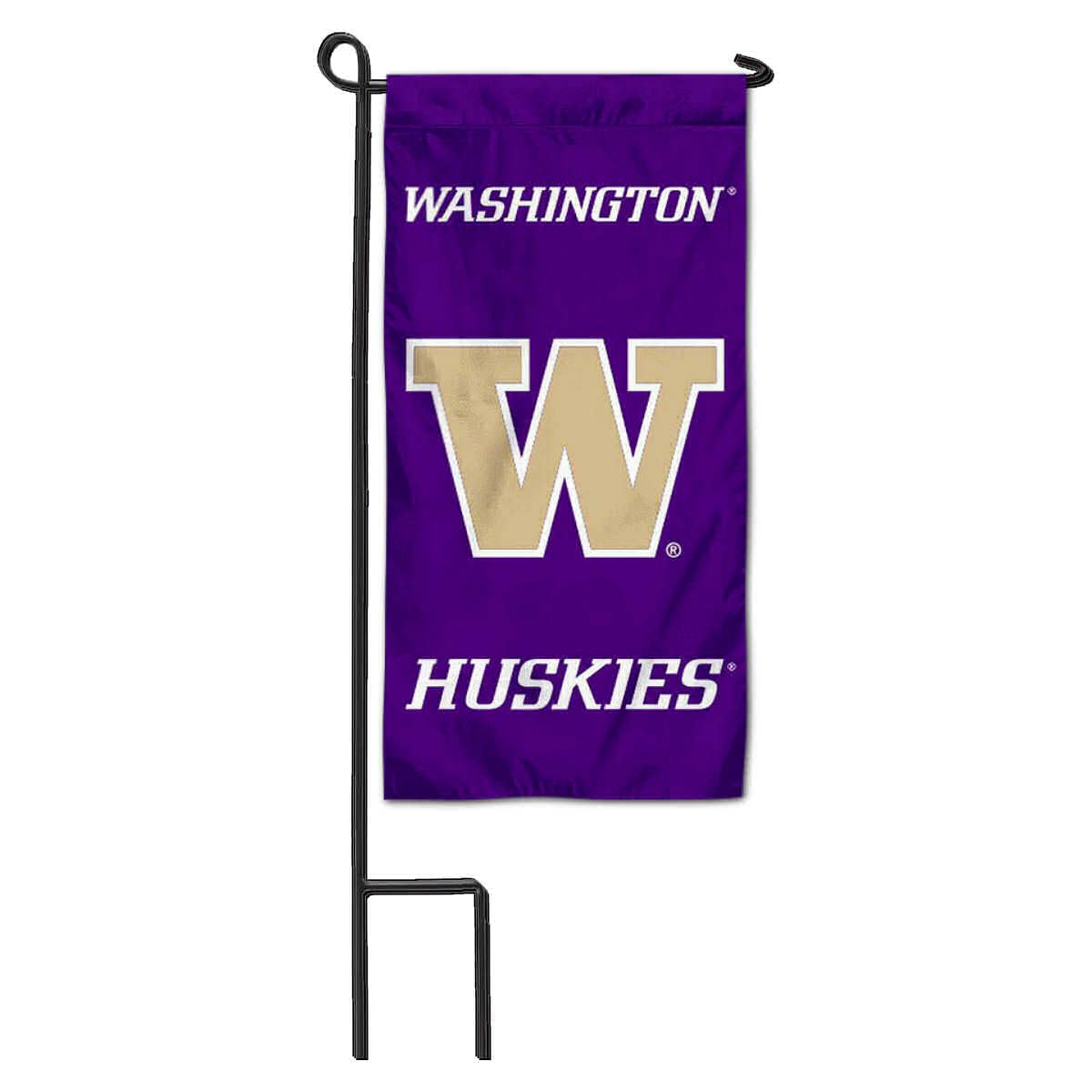 College Flags & Banners Co. Washington Huskies Mini Garden and Flower Pot Flag Topper - Sports Collectibles, Sports Memorabilia, Sports Fan Shop, Sports Gifts