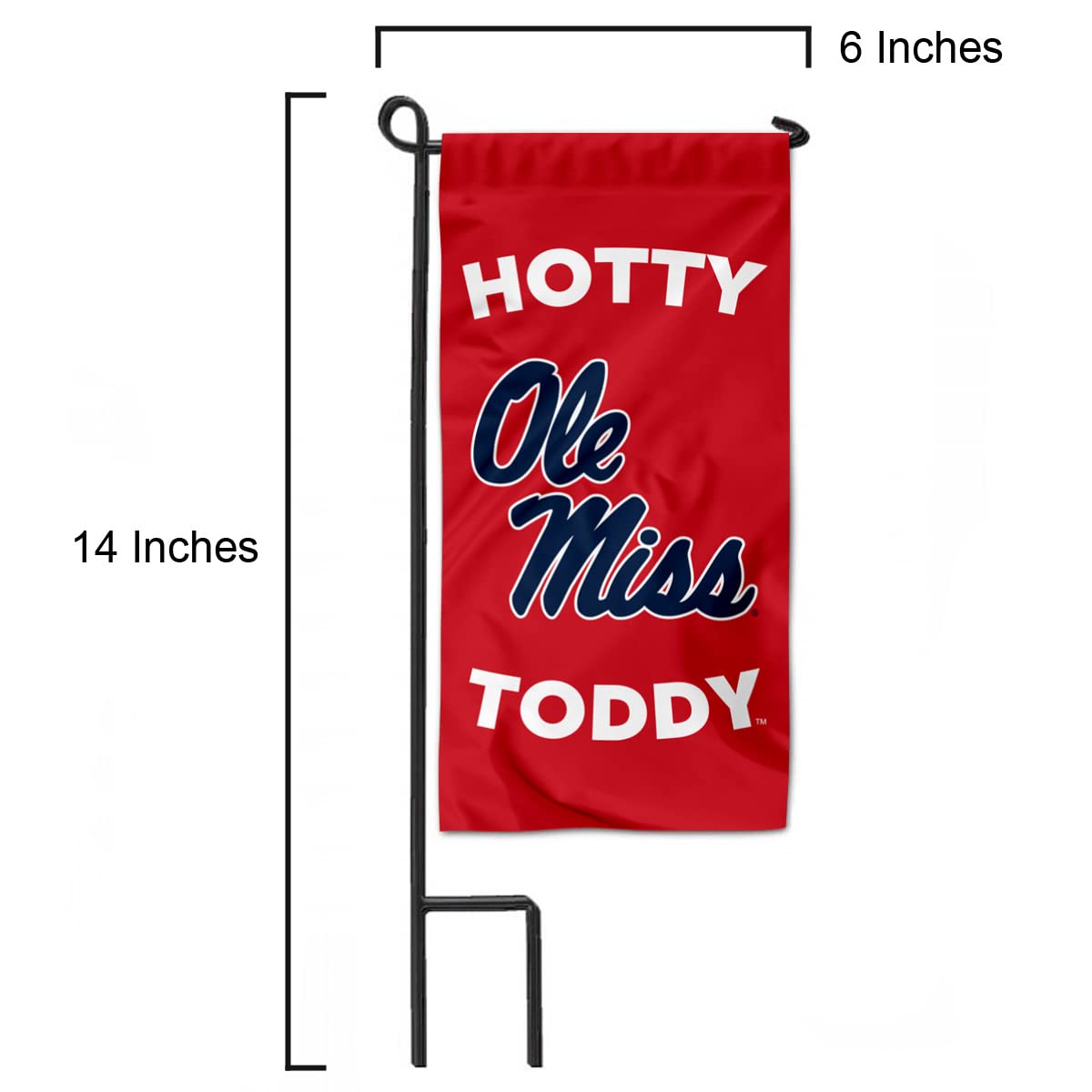 College Flags & Banners Co. Ole Miss Mini Garden and Flower Pot Flag Topper - Sports Collectibles, Sports Memorabilia, Sports Fan Shop, Sports Gifts