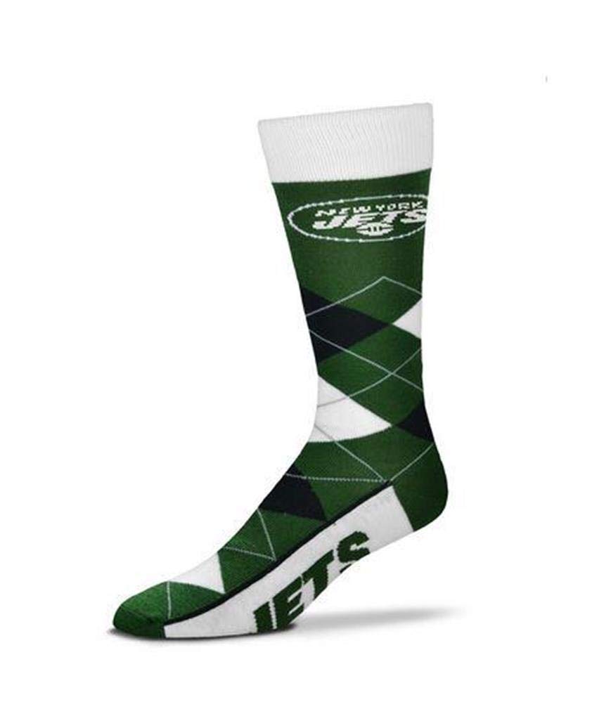 For Bare Feet NFL New York Jets Argyle Line Up Dress Sock Team Color OSFM - Sports Gifts, Sports Memorabilia, Sports Collectibles, Fan Shop