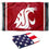 College Flags & Banners Co. Washington State WSU Jersey Stripes and USA Flag 3x5 Set - Sports Collectibles, Sports Memorabilia, Sports Fan Shop, Sports Gifts